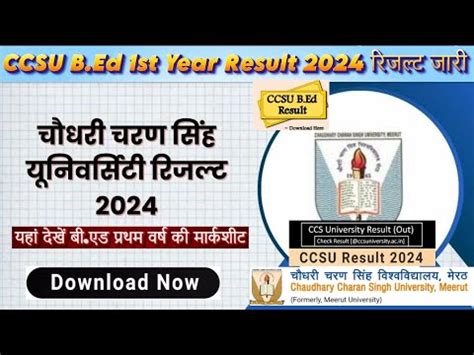 CCSU B.Ed Result 2020: Meerut University B.Ed Results declared on.